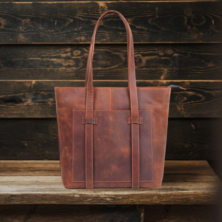 Coffee | Minimal Leather Tote