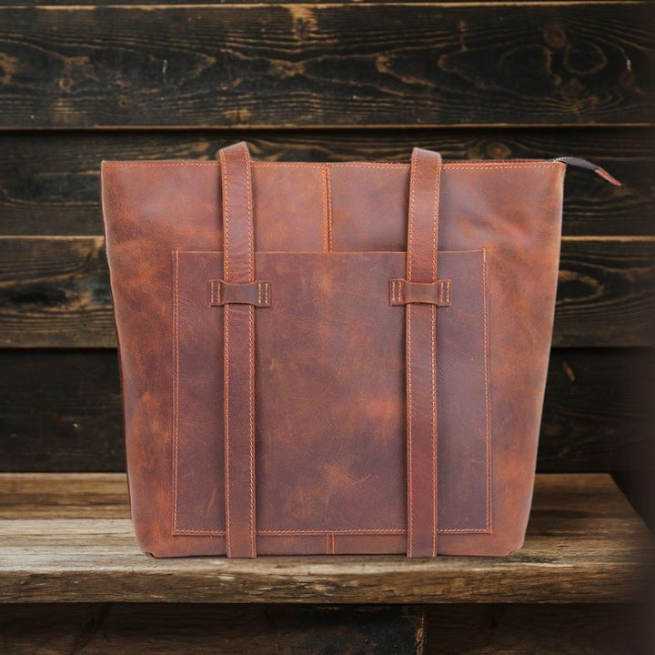 Coffee | Minimal Leather Tote