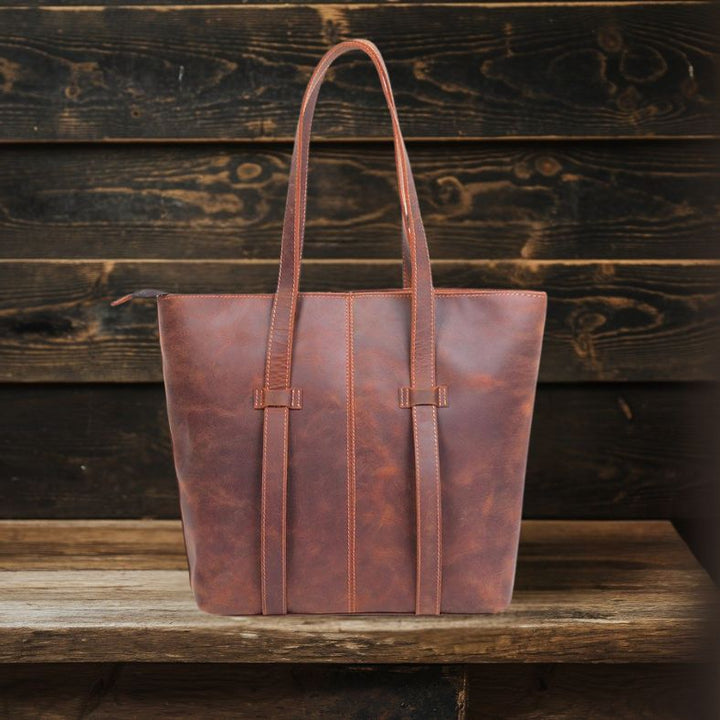 Coffee | Minimal Leather Tote