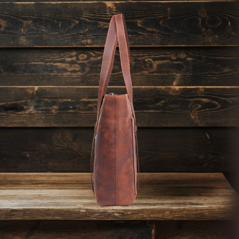 Coffee | Minimal Leather Tote