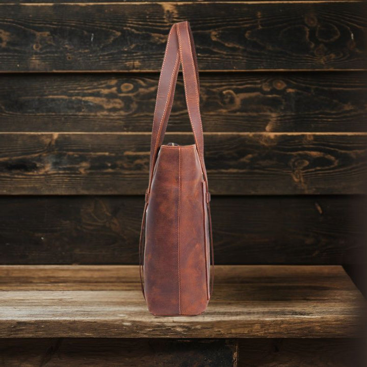 Coffee | Minimal Leather Tote