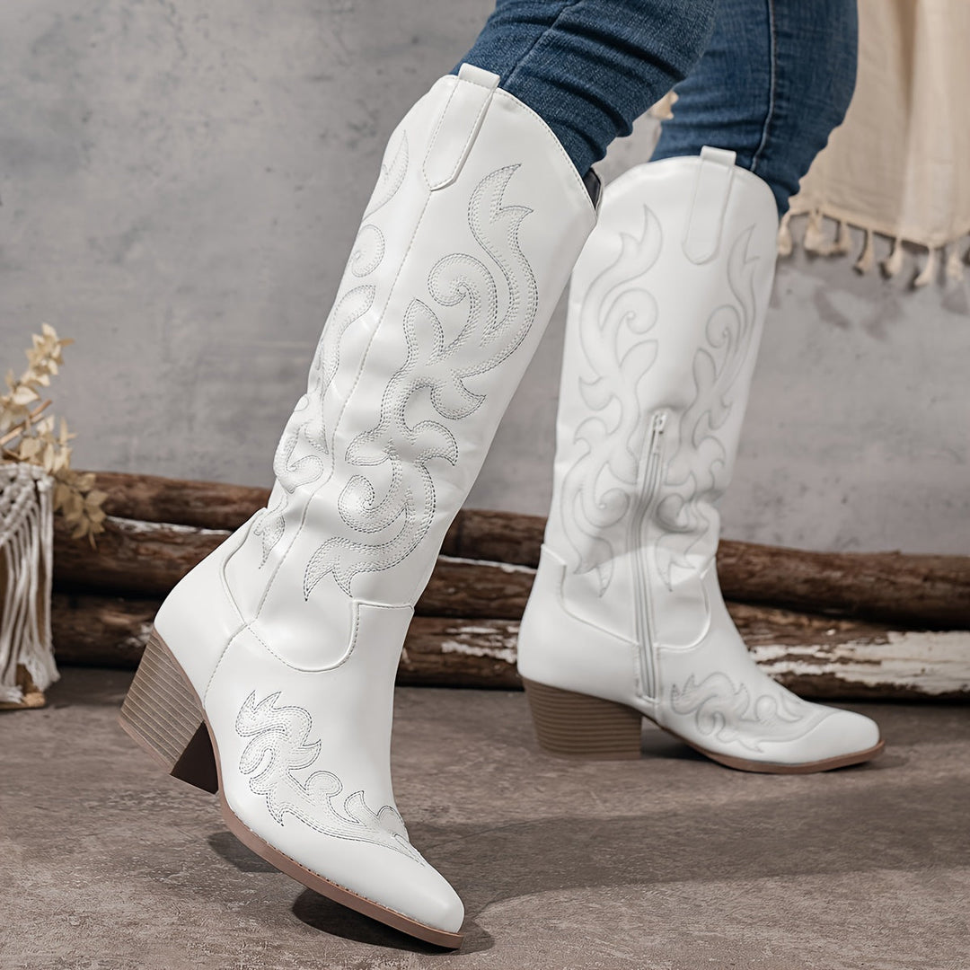 Alexa Stylish Printed Western Boots