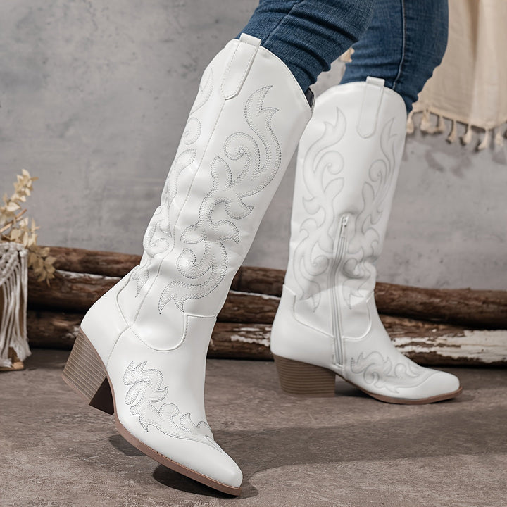 Alexa Stylish Printed Western Boots