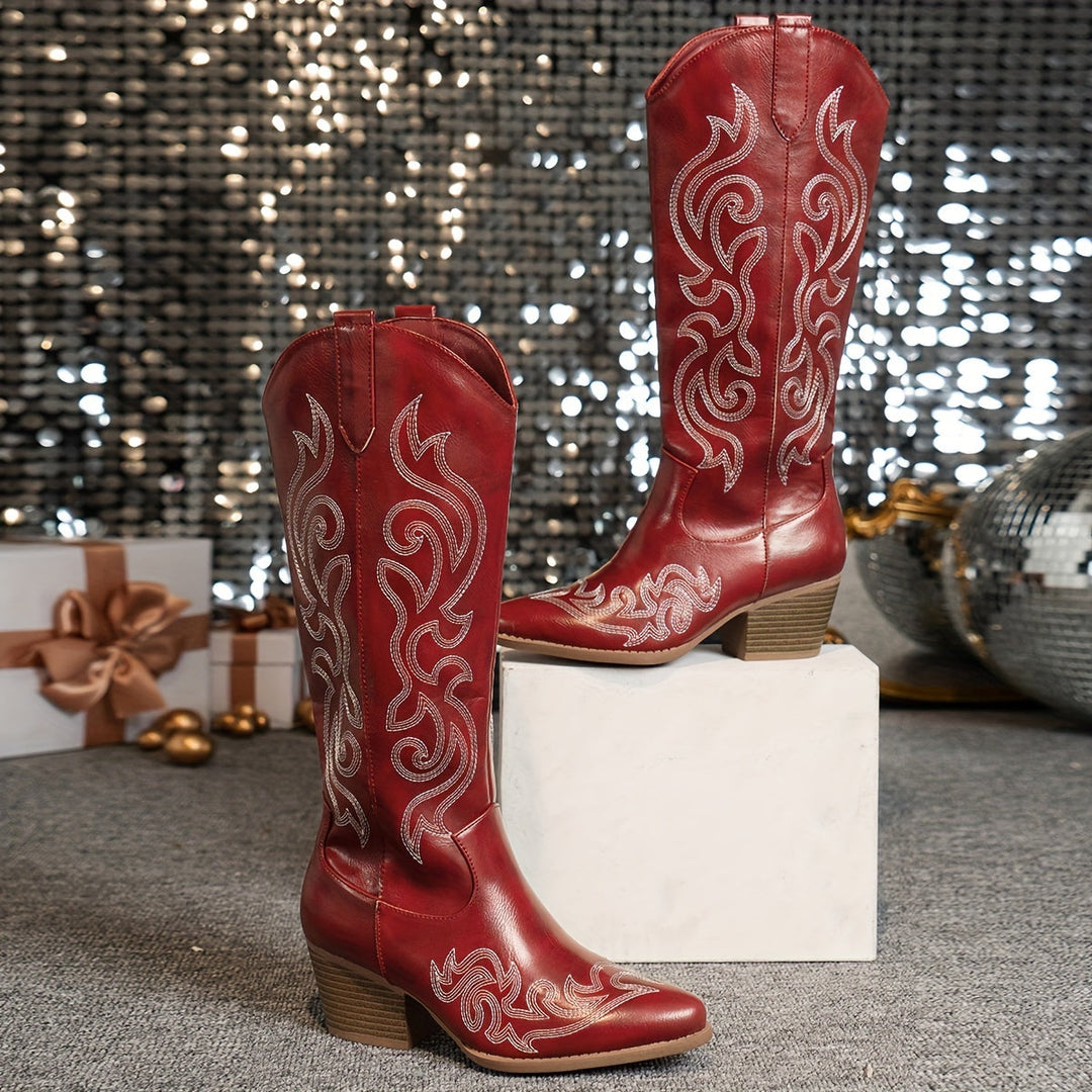 Alexa Stylish Printed Western Boots