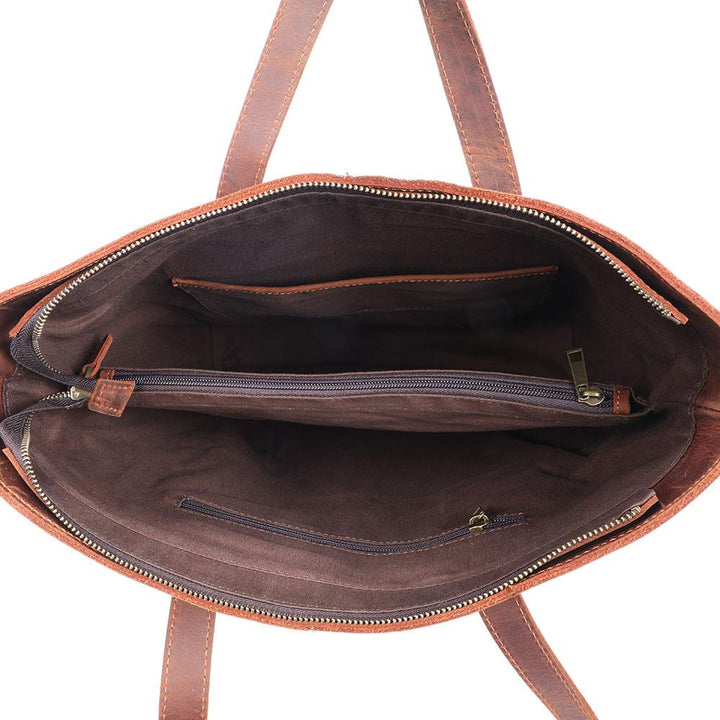 Coffee | Minimal Leather Tote