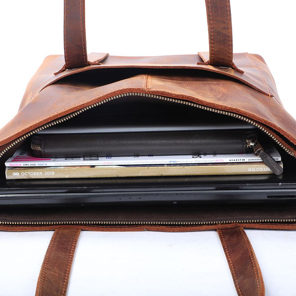 Coffee | Minimal Leather Tote