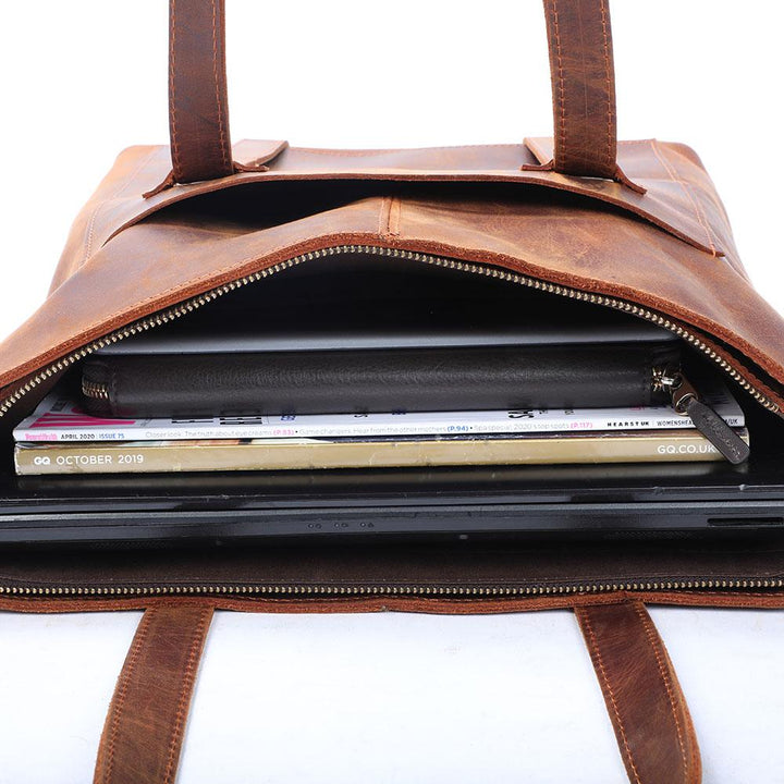 Coffee | Minimal Leather Tote