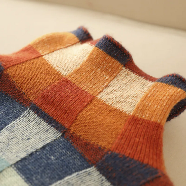 Carrie Couture Patchwork Roll Neck Sweater