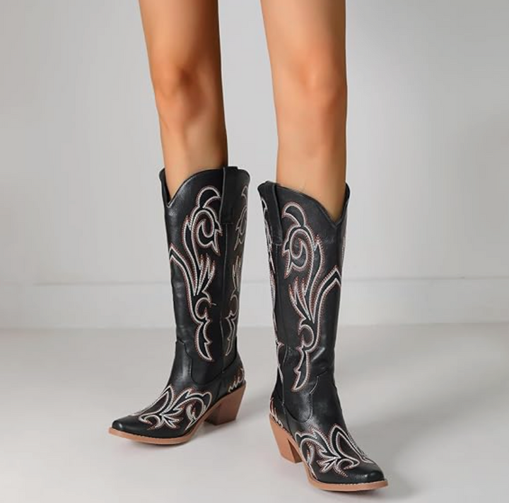 Alexa Stylish Printed Western Boots