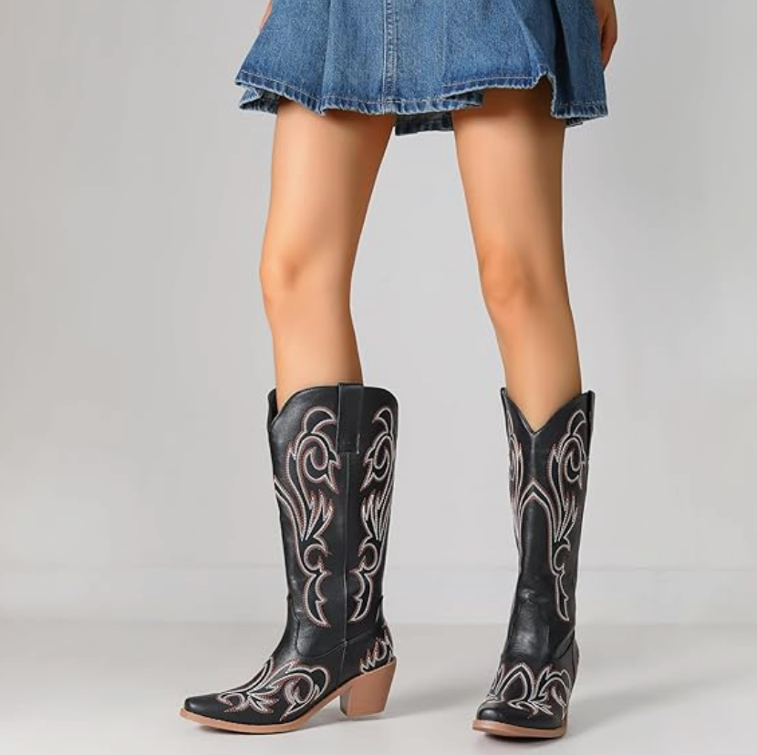 Alexa Stylish Printed Western Boots