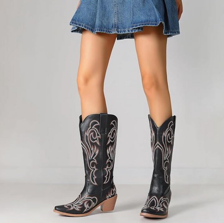 Alexa Stylish Printed Western Boots