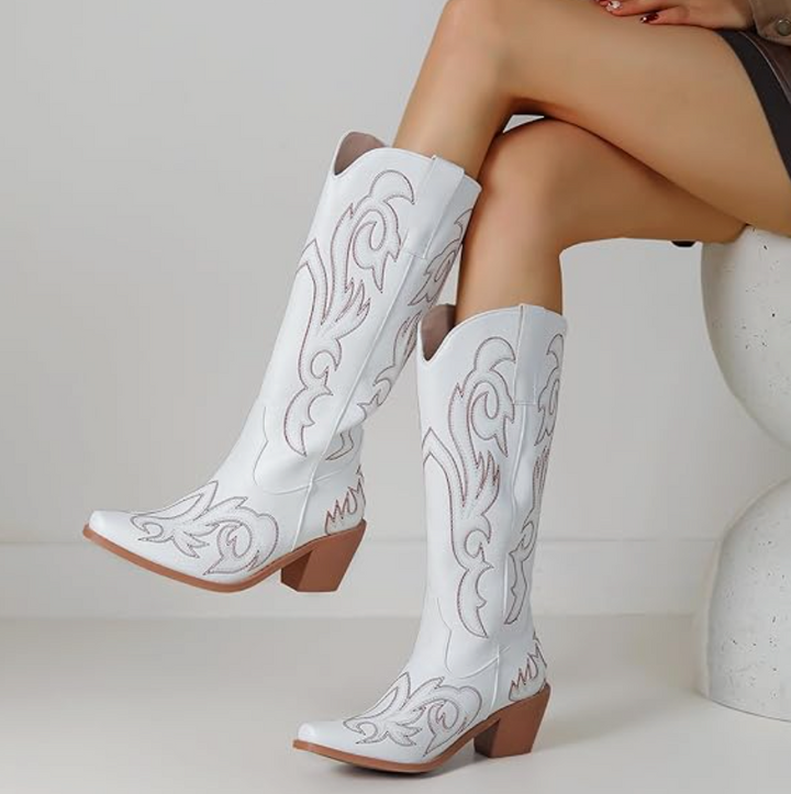 Alexa Stylish Printed Western Boots
