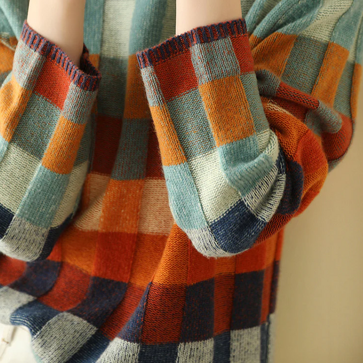 Carrie Couture Patchwork Roll Neck Sweater