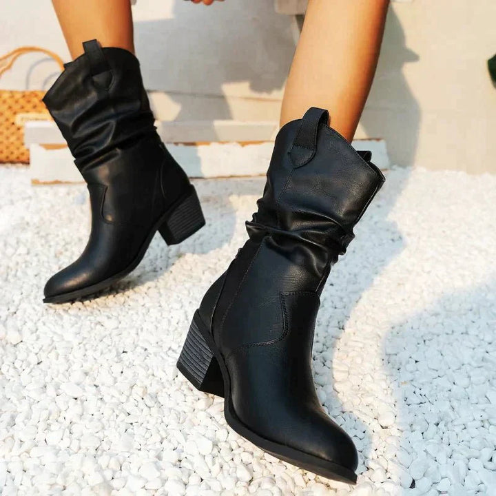 Lola Mid-Height Crinkle Boots for Women