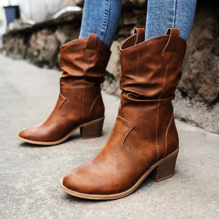 Lola Mid-Height Crinkle Boots for Women