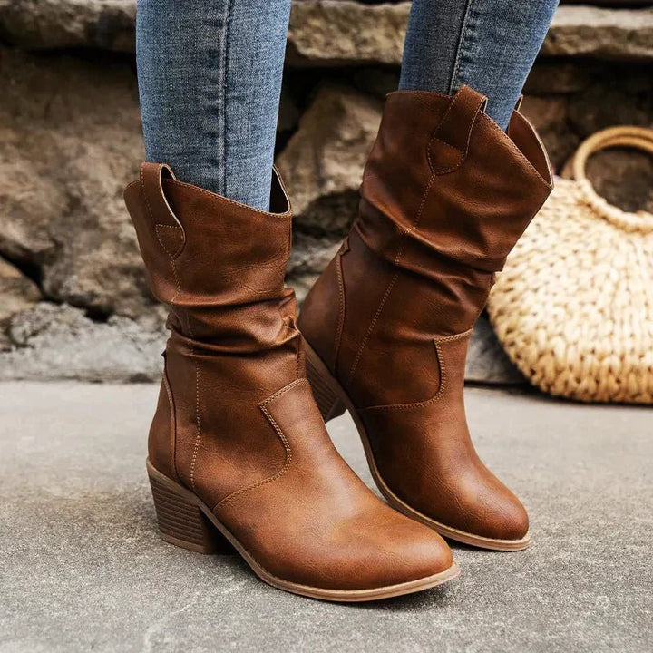 Lola Mid-Height Crinkle Boots for Women